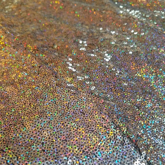 Floor length navy rainbow sequin maxi fishtail dress - Picture 4 of 6